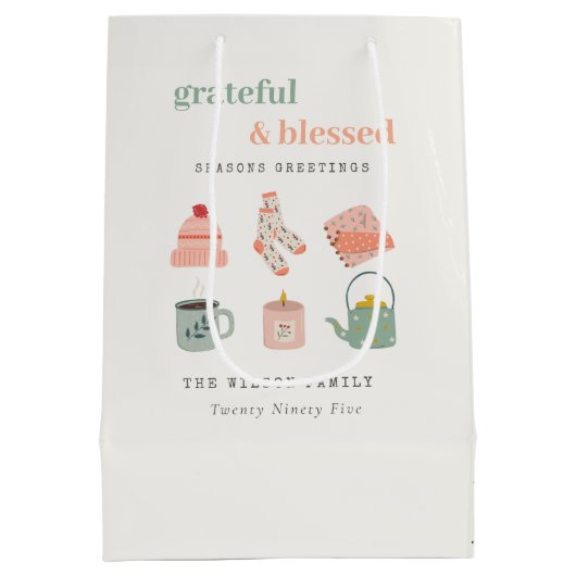 コージースカンジウィンターエッセンシャル季節のごあいさつ ミディアムペーパーバッグ (裏面)