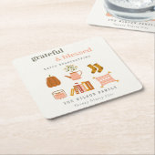 コージースカンジオータムエッセンシャル赤面感謝祭 スクエアペーパーコースター (アングル)