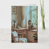 コージースカンジナビアの窓のノックエレガント- 箔グリーティングカード (正面)