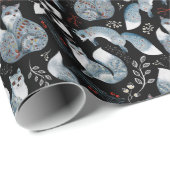 コージースカンジナビアウッドランドブルーキツネクリスマス ラッピングペーパー (ロールコーナー)