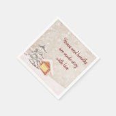 コージースノーイカントリーウィンターキャビン スタンダードカクテルナプキン (角)