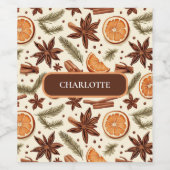 コージースパイスワインラベル – 名前をカスタムする ワインラベル (シングルラベル)