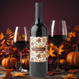 コージースパイスワインラベル – 名前をカスタムする ワインラベル