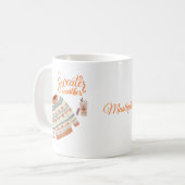 コージーセーターウェザーマグと名前をカスタムする | 秋 コーヒーマグカップ (正面左)