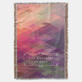 コージーダイヤモンドパターンパーソナライズされたブランケット スローブランケット (正面縦)