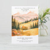 コージーテラコッタ秋ランドスケープリトリートウォーターカラー 招待状 (スタンド正面)