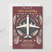 コージートラベルキャビンビーチ目的地32番目の誕生日 招待状 (正面)