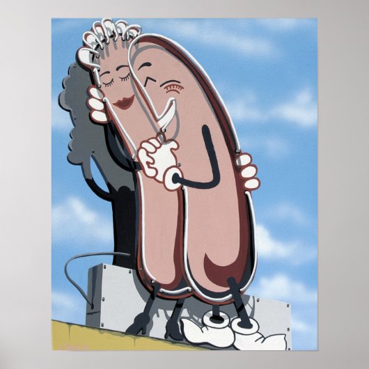 コージードッグズディナーオンルート66レトロネオンポスター ポスター (正面)