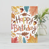 コージードリーミーパンプキンオータム秋ハッピーバースデー カード (スタンド正面)