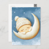 コージーニット昼寝クレスドムーン シーズンポストカード (正面/裏面)
