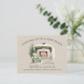 コージーニューアドレスウィズ暖炉ホリデー ポストカード (スタンド正面)