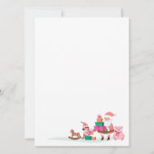 コージーノースポールピンク小妖精や小人ワークショップクリスマスパーティー 招待状 (裏面)