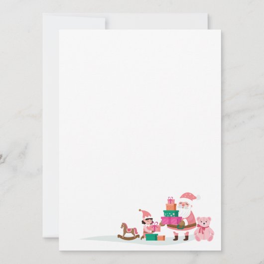 コージーノースポールピンク小妖精や小人ワークショップクリスマスパーティー 招待状 (裏面)