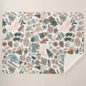 コージーハイゲシームレスパターンシャーパブランケット シェルパブランケット (正面(横))