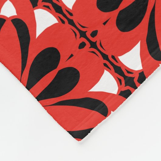 コージーハイゲスカンジナビアレッドブラックデザイン フリースブランケット (角)