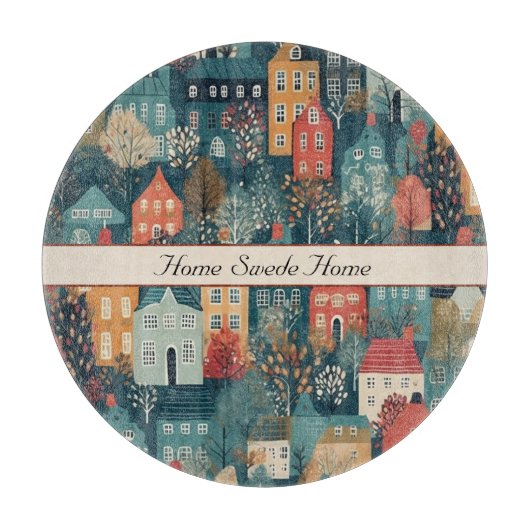 コージーハイゲヴィレッジノルディックフォークアートカスタム カッティングボード (正面)