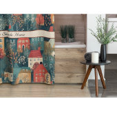 コージーハイゲヴィレッジノルディックフォークアートカスタム シャワーカーテン