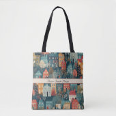 コージーハイゲヴィレッジノルディックフォークアートカスタム トートバッグ (正面)