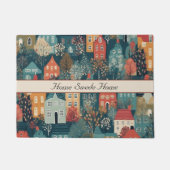 コージーハイゲヴィレッジノルディックフォークアートカスタム ドアマット (正面)