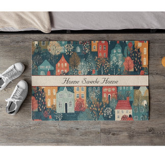 コージーハイゲヴィレッジノルディックフォークアートカスタム ドアマット