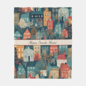 コージーハイゲヴィレッジノルディックフォークアートカスタム フリースブランケット (正面)