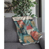 コージーハイゲヴィレッジノルディックフォークアートカスタム フリースブランケット