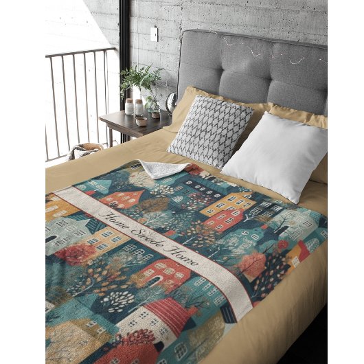 コージーハイゲヴィレッジノルディックフォークアートカスタム フリースブランケット