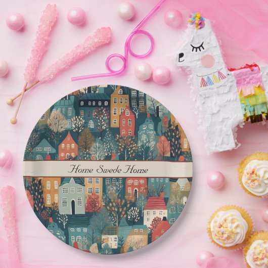 コージーハイゲヴィレッジノルディックフォークアートカスタム ペーパープレート (パーティー)