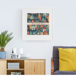 コージーハイゲヴィレッジノルディックフォークアートカスタム ポスター