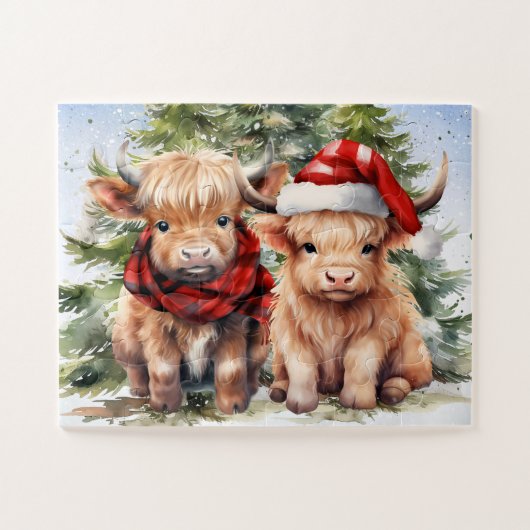 コージーハイランドコウフェスティバルホリデークリスマス ジグソーパズル (横)