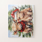 コージーハイランドコウフェスティバルホリデークリスマス ジグソーパズル (縦)