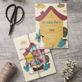 コージーハウス子供の誕生日パーティー写真 招待状