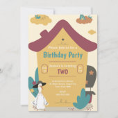 コージーハウス子供の誕生日パーティー写真 招待状 (正面)