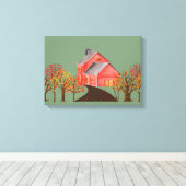 コージーバン秋ファームハウス キャンバスプリント (インサイチュ (ウッドフロア))