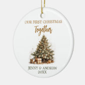 コージーパステルカラーズ私たちの初めてのクリスマス セラミックオーナメント (左)