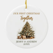 コージーパステルカラーズ私たちの初めてのクリスマス セラミックオーナメント (裏面)