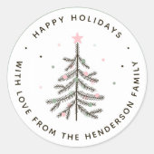コージーパステルクリスマスツリーホリデイ ラウンドシール (正面)