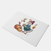 コージーパンプキンコーヒーガチョウ秋アート ドアマット (アングル)