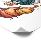 コージーパンプキンコーヒーガチョウ秋アート ポスター (角)