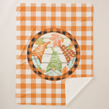 コージーパンプキンバッファロープレイド格言シェルパブランケット