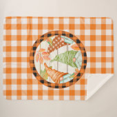 コージーパンプキンバッファロープレイド格言シェルパブランケット シェルパブランケット (正面(横))