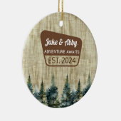 コージーパーソナライズされたパインツリーアウトドアナショナルパーク セラミックオーナメント (右)