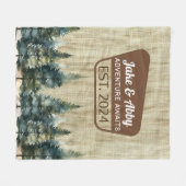 コージーパーソナライズされたパインツリーアウトドアフリースブランケット フリースブランケット (正面(横))