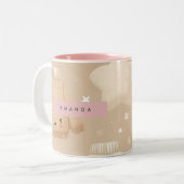 コージーパーソナライズされた秋オータムニュートラルパンプキン ツートーンマグカップ (正面左)