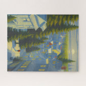 コージービレッジの冬の夕日 ジグソーパズル (横)