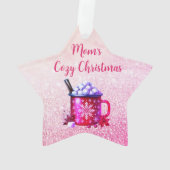 コージーピンクホットチョコレートクリスマス オーナメント (裏面)