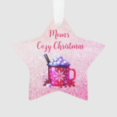 コージーピンクホットチョコレートクリスマス オーナメント (正面)