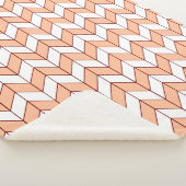 コージーピーチブルガンディヘリンボーン シェルパブランケット (3/4)