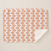 コージーピーチブルガンディヘリンボーン シェルパブランケット (正面(横))