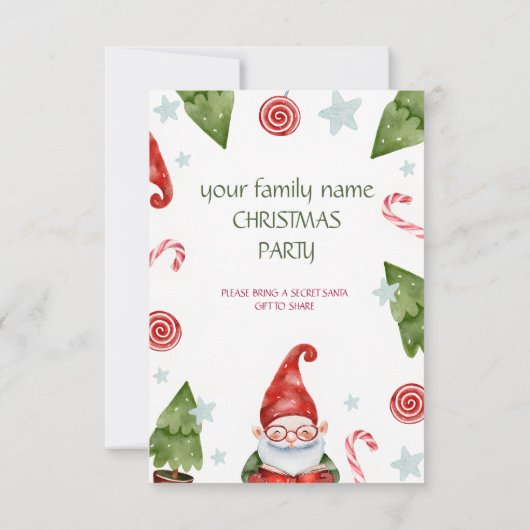 コージーファミリークリスマス招待状 | クリスマス応援 招待状 (裏面)